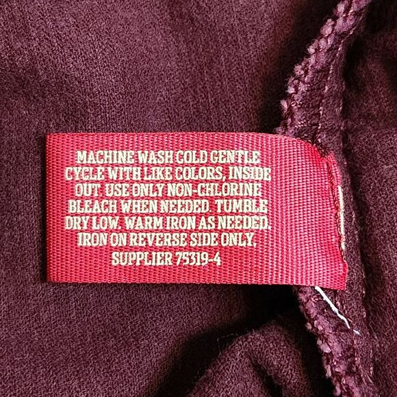 Arizona Jean Co Corduroy Skirt Burgundy Wine Button Front Y2K Juniors Size 5/27 - Picture 7 of 9